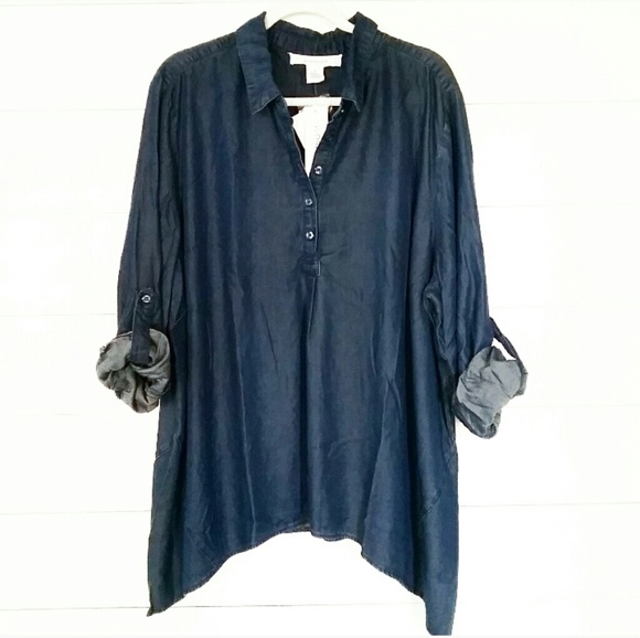 Workshop Republic Clothing Tops - NWT WORKSHOP blue jean shirt | cuffed sleeve | 3X
